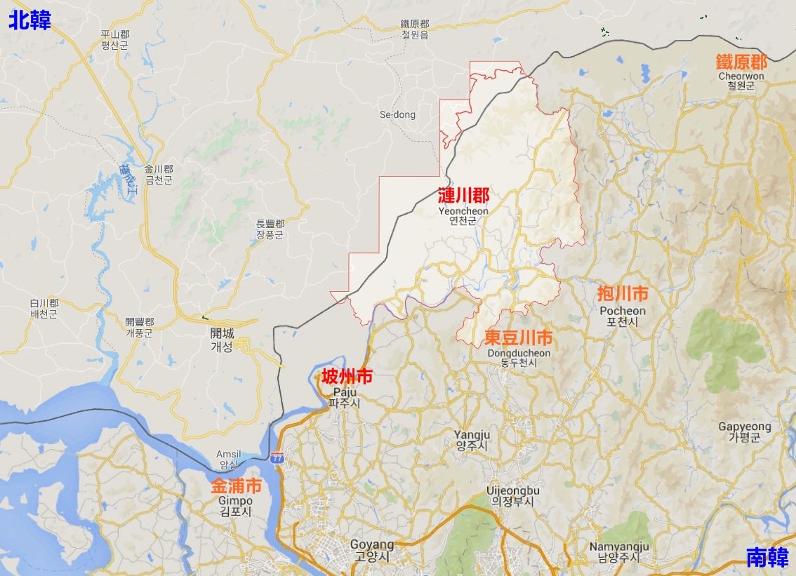▲▼南韓爆發非洲豬瘟疫情。（圖／翻攝自Google Maps）