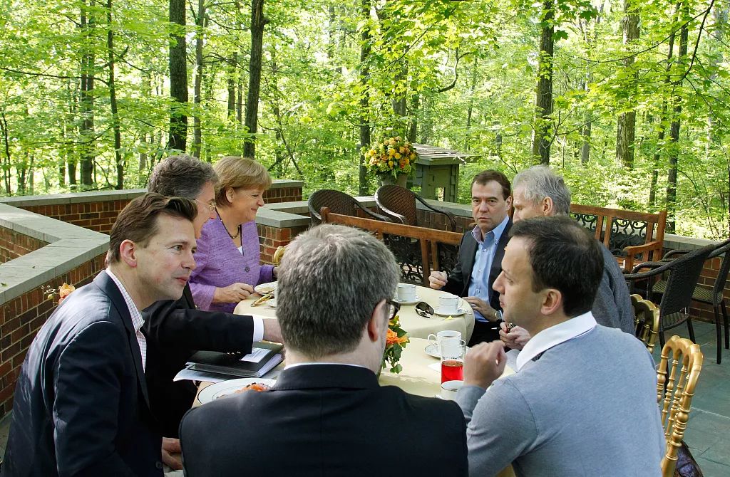 2012年，八国首脑在戴维营会晤。/视觉中国