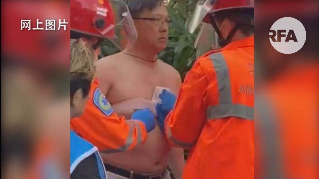 2019年11月6日，親北京立法會議員，同時亦是區議員候選人的何君堯，在街站宣傳時，遇襲受傷，需要送院治療。（視頻截圖）