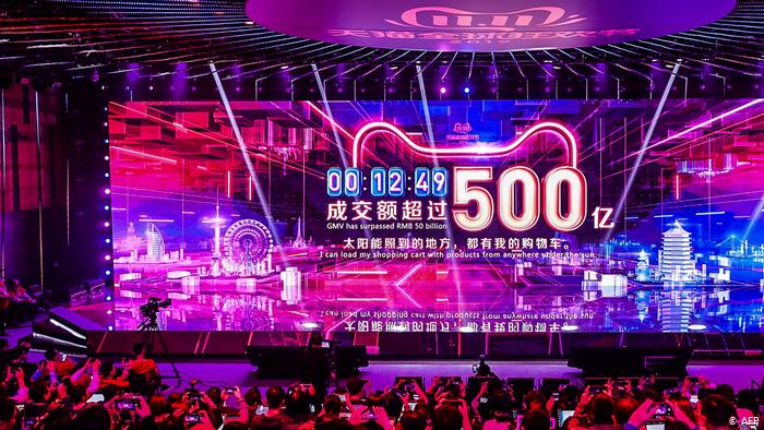 China AliBaba Singles Day Online Shopping Festival Umsatzanzeige (AFP)