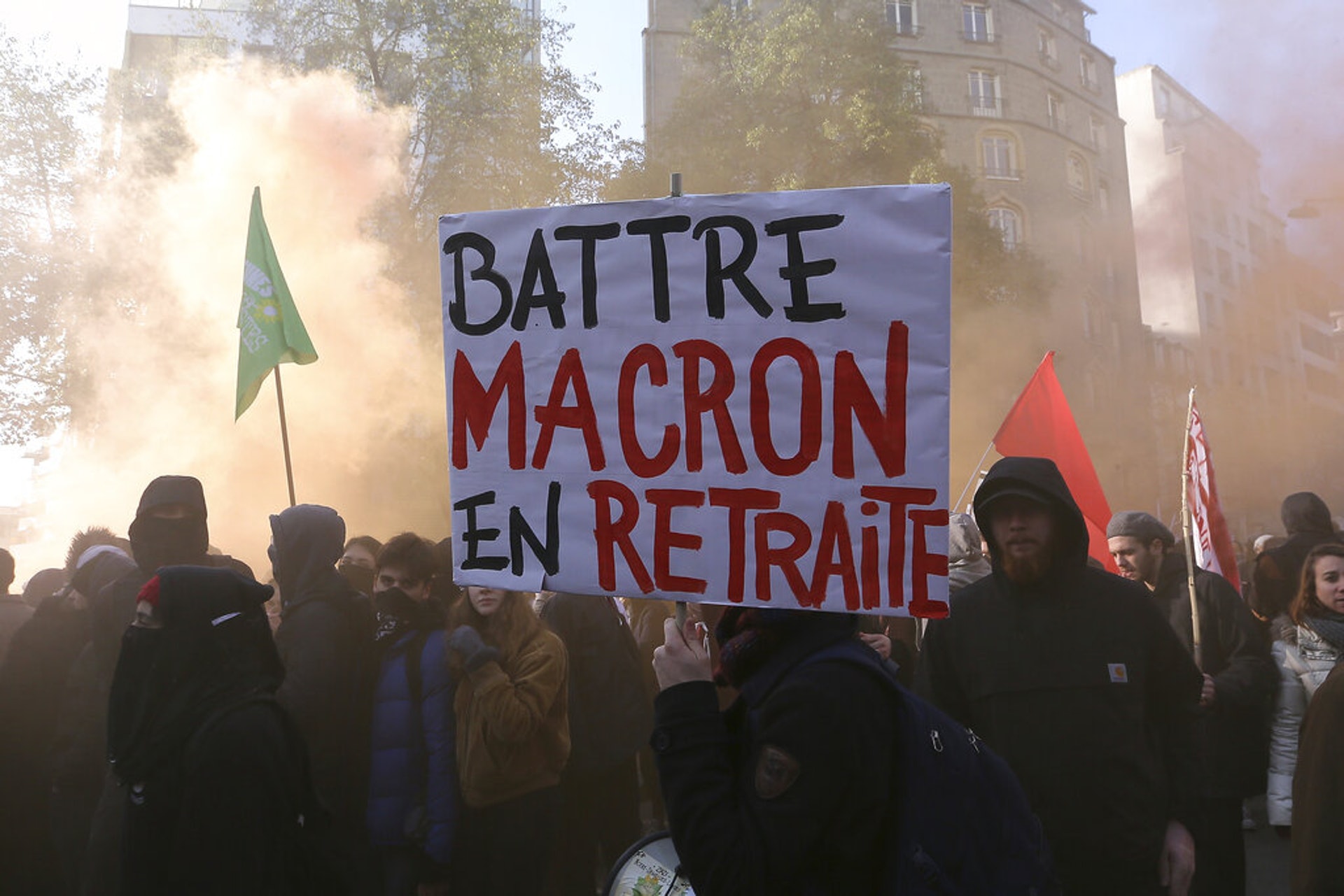 法國大罷工：民眾在雷恩市示威的情況（美聯社）