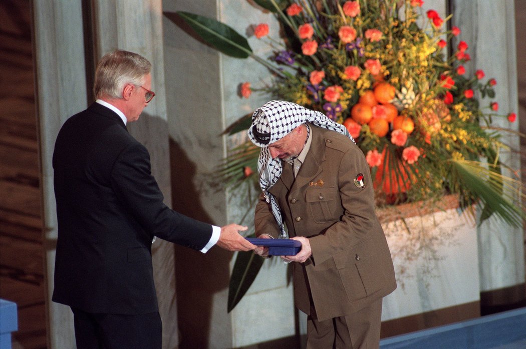 亞西爾·阿拉法特於1994年獲得諾貝爾和平獎。 