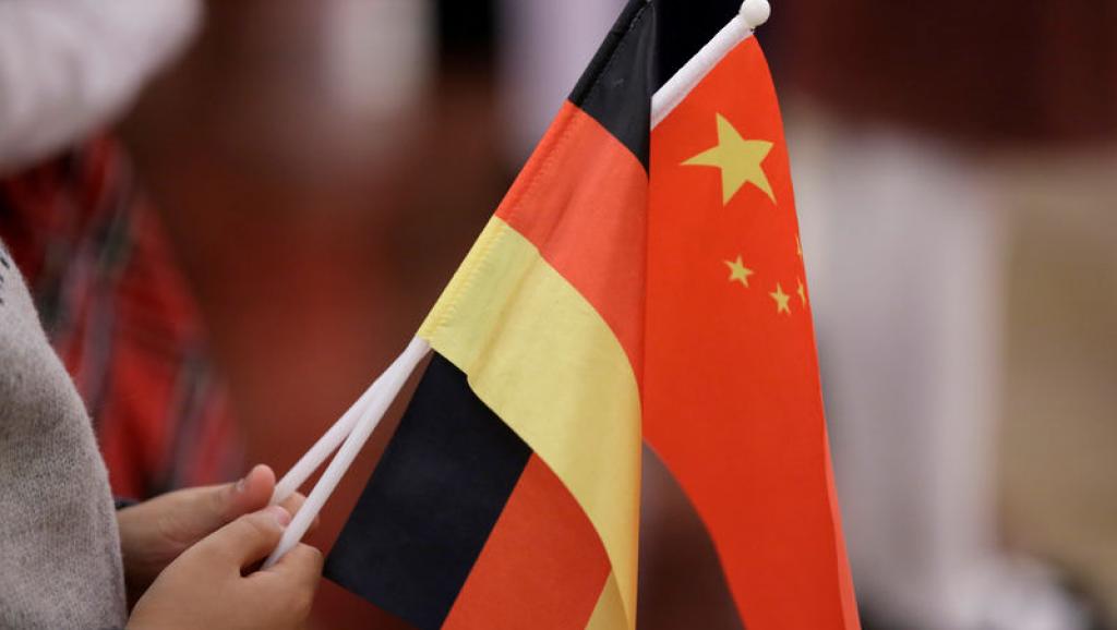 德國與中國國旗資料圖片