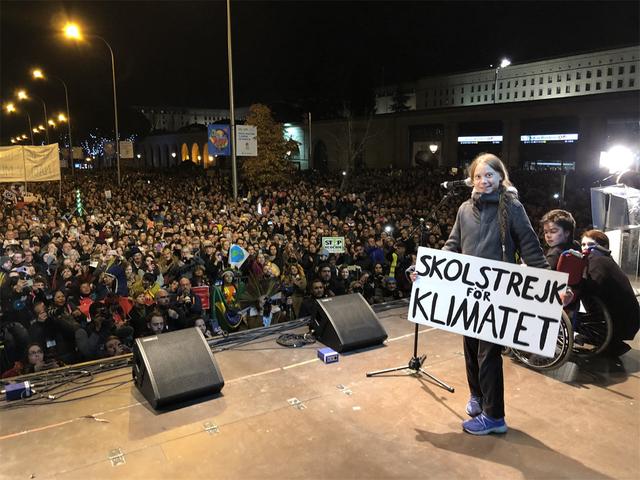 我在西班牙見到了瑞典氣候少女，她已經成了人民心中的神