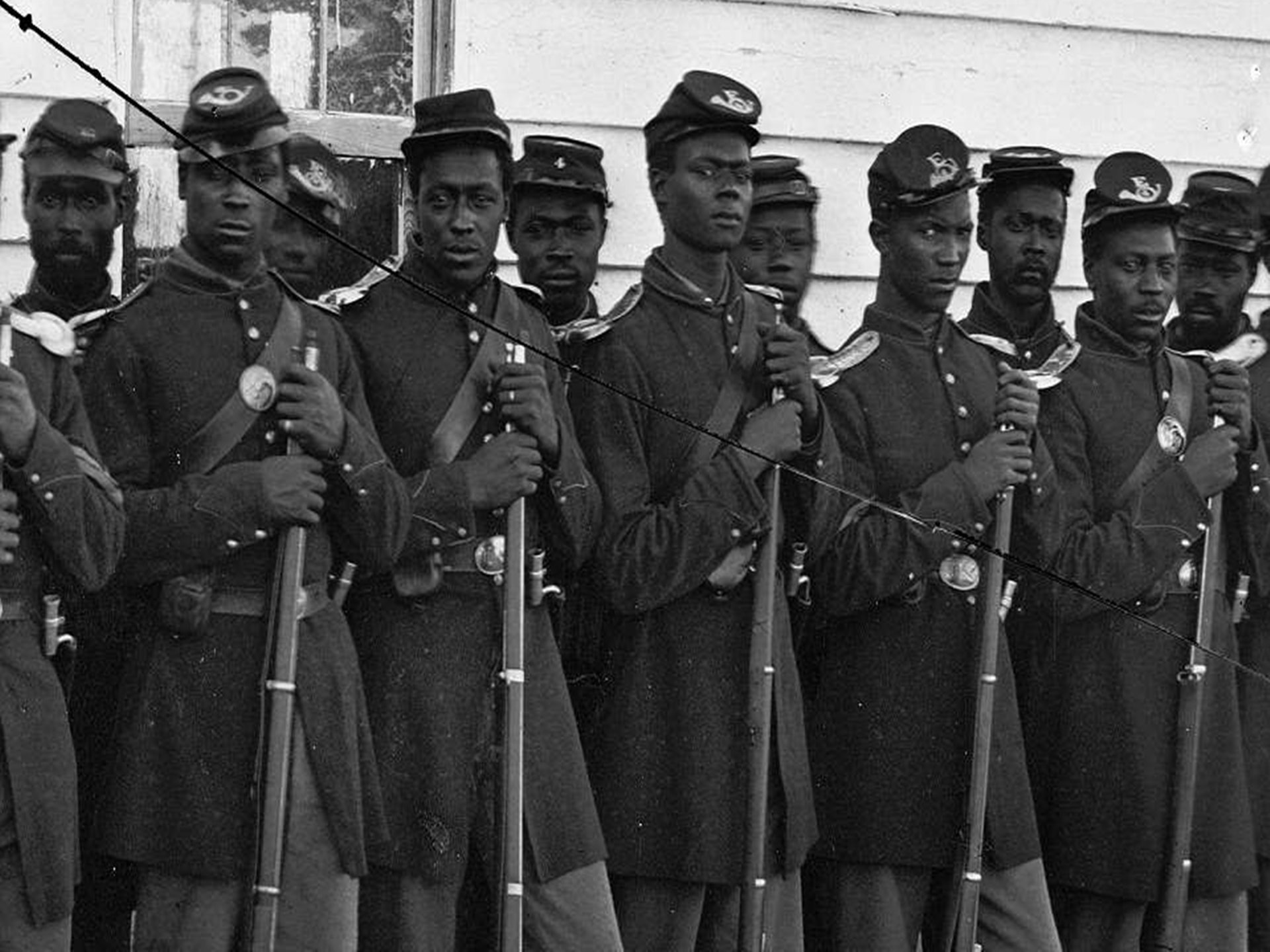 美國南北戰爭期間，加入聯邦的黑人士兵。（Library of Congress）