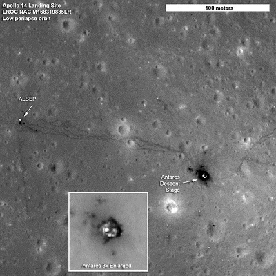 阿波羅14號著陸點近照。