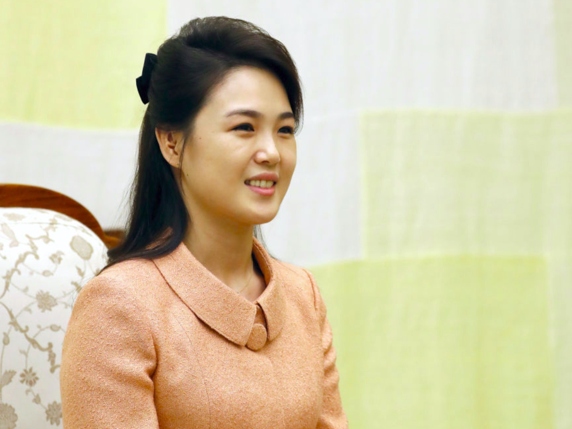 朝鮮第一夫人李雪主：李雪主是金正恩的妻子，也是朝鮮的第一夫人。圖為2018年4月27日，李雪主抵達韓國境內的板門店和平之家。（Getty）