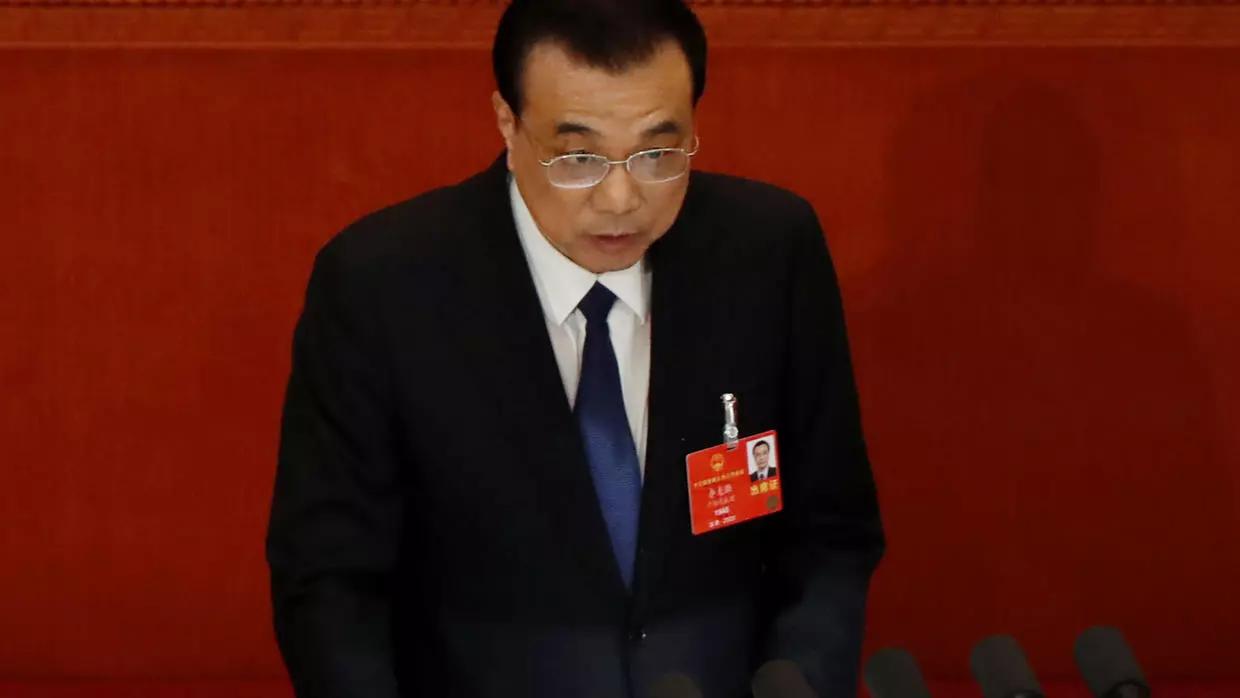 中國國務院總理李克強5月22日在人大會上做政府工作報告