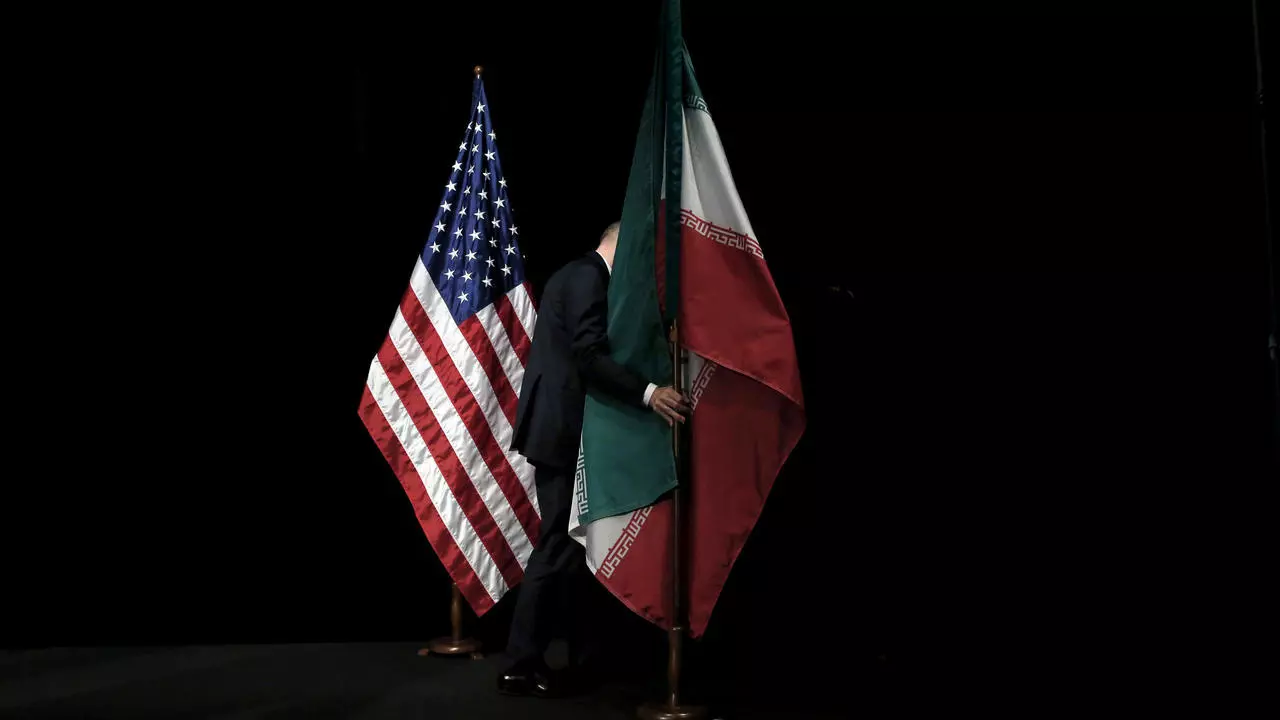 美國與伊朗國旗