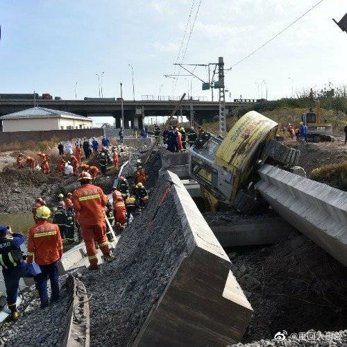 天津跨河铁路桥突然坍塌 大量工人遭压 多人死伤