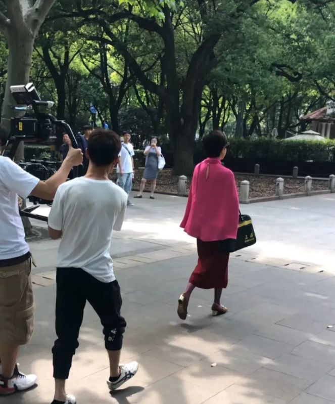56岁刘嘉玲"接地气"在公园跳广场舞，动作僵硬还被人推