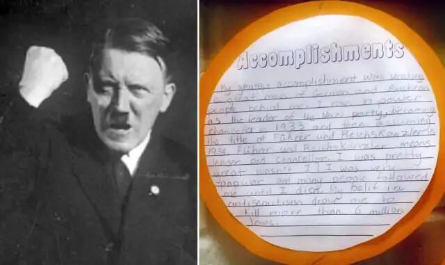 为完成作业小学生扮希特勒，美国学校道歉并调查
