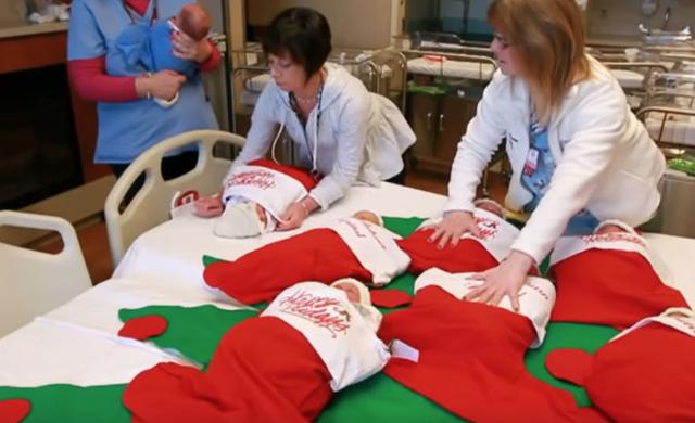 萌萌的圣诞礼物请查收，美国医院把新生宝宝放到圣诞袜里送回家
